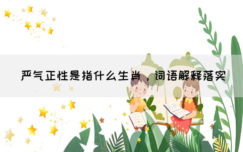 嚴(yán)氣正性是指什么生肖，詞語解釋落實