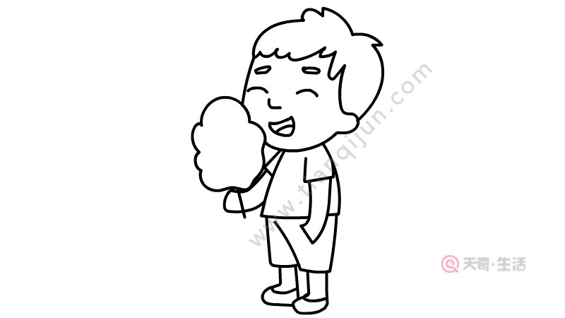 吃棉花糖的小男孩簡(jiǎn)筆畫怎么畫(圖4) 吃棉花糖的小男孩簡(jiǎn)筆畫怎么畫