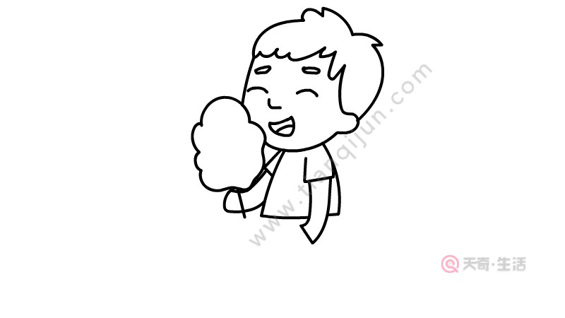 吃棉花糖的小男孩簡(jiǎn)筆畫怎么畫(圖3) 吃棉花糖的小男孩簡(jiǎn)筆畫怎么畫
