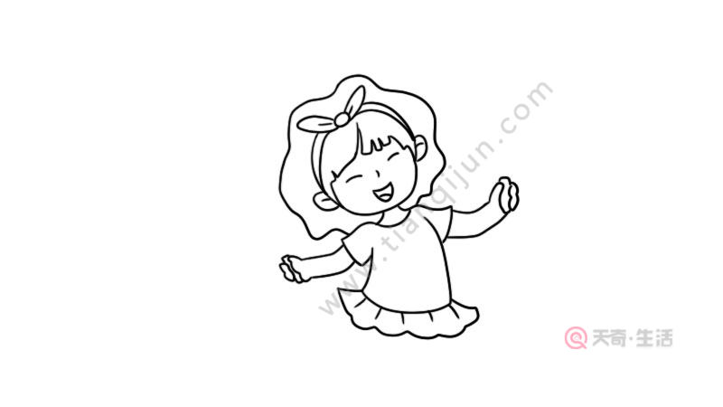 兒童節(jié)跳繩的女孩簡(jiǎn)筆畫畫法(圖4) 兒童節(jié)跳繩的女孩簡(jiǎn)筆畫畫法