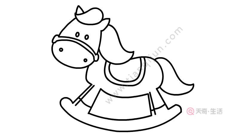 兒童木馬簡(jiǎn)筆畫教程 兒童木馬簡(jiǎn)筆畫步驟(圖4) 兒童木馬簡(jiǎn)筆畫教程